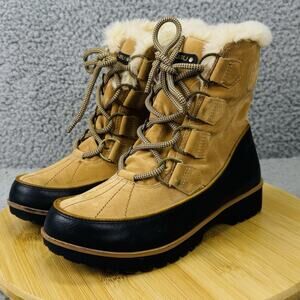 JBU Womens Winter Boots Size 6 Brown Faux Fur Lined